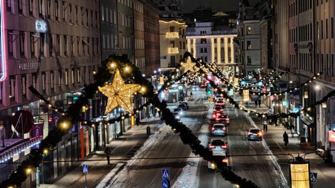 stockholm vinter juldekoration